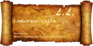 Lamberger Leila névjegykártya